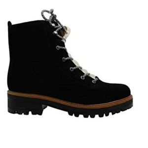 Marc Fisher Black Suede Lace Up Boots
